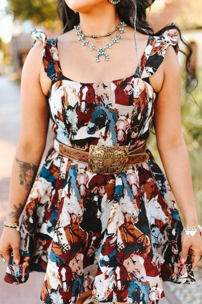 JACQUARD HORSE DRESS - SHIPS 8/24