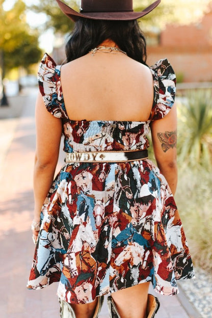 JACQUARD HORSE DRESS - SHIPS 8/24