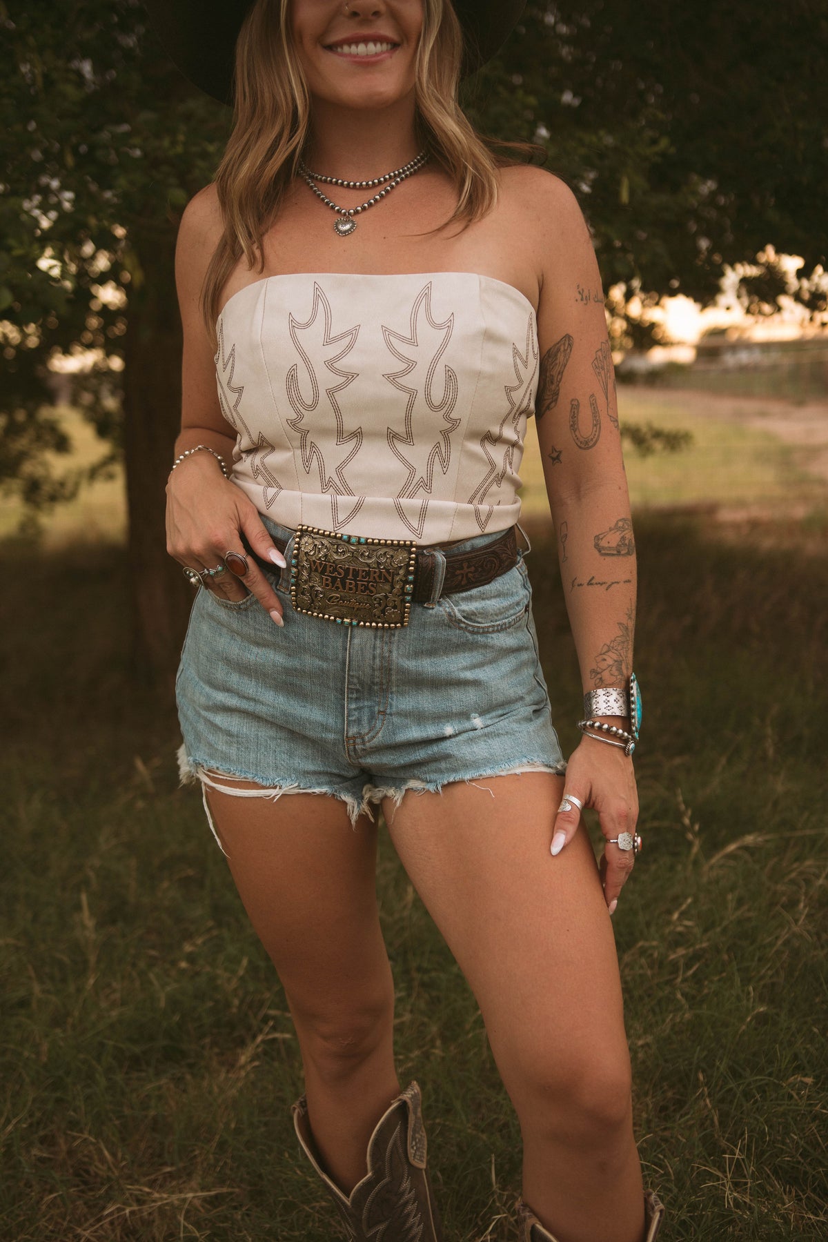 WESTERN BABE CORSET - CREAM